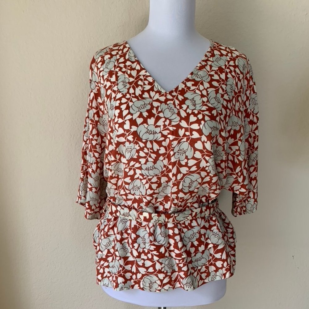 Cherry Blossom Boho Kimono Top with Waist Tie